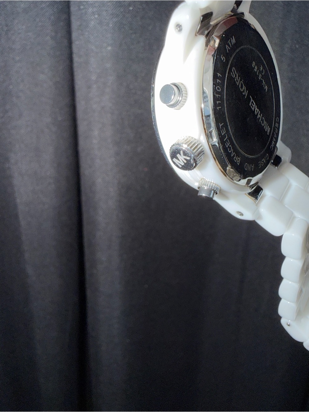 Michael Kors MK5188 Ladies White Ceramic Watch Silver Swarovski Crystals Bezel - Picture 11 of 13